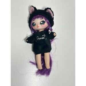 Na Na Na Surprise Tuesday Meow Doll Kitty Cat Purple Hair Green Eyes 7.5"
